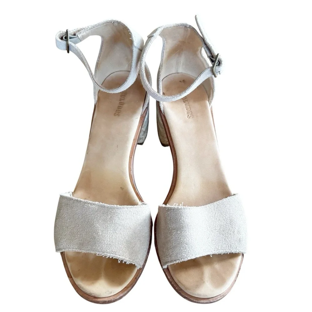 Soludos  Anthropologie Capri Espadrilles‎ Block Heel Tan Suede Women's  Size 8